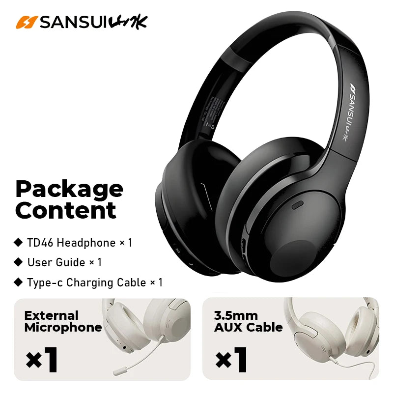 SANSUI TD46 ANC Bluetooth Wireless Headphones