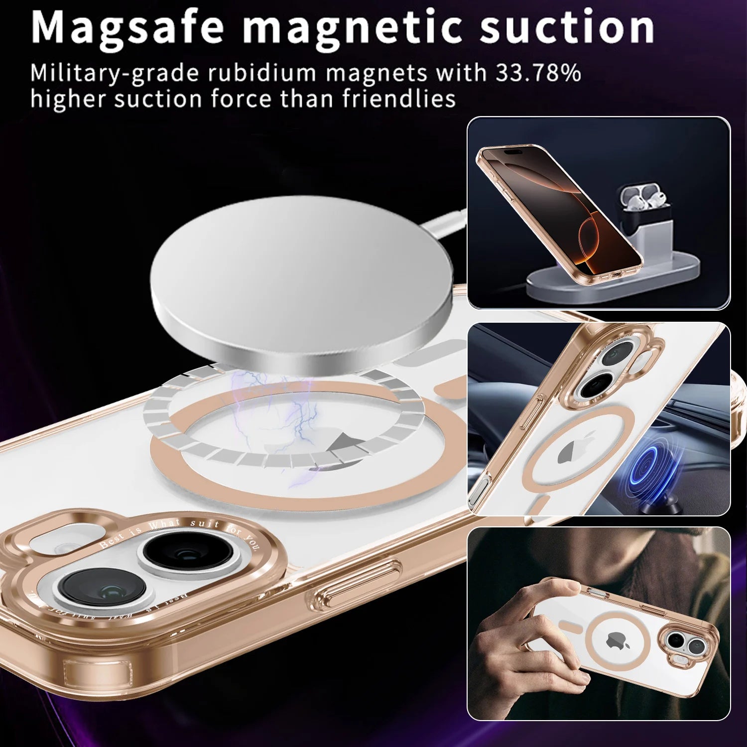 Translucent Magnetic Matte Case for Apple iPhone