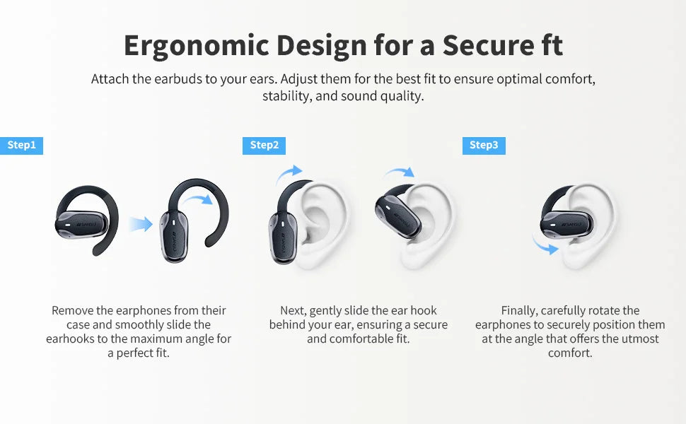 SANSUI W65 Bluetooth Wireless Open Ear Headphones