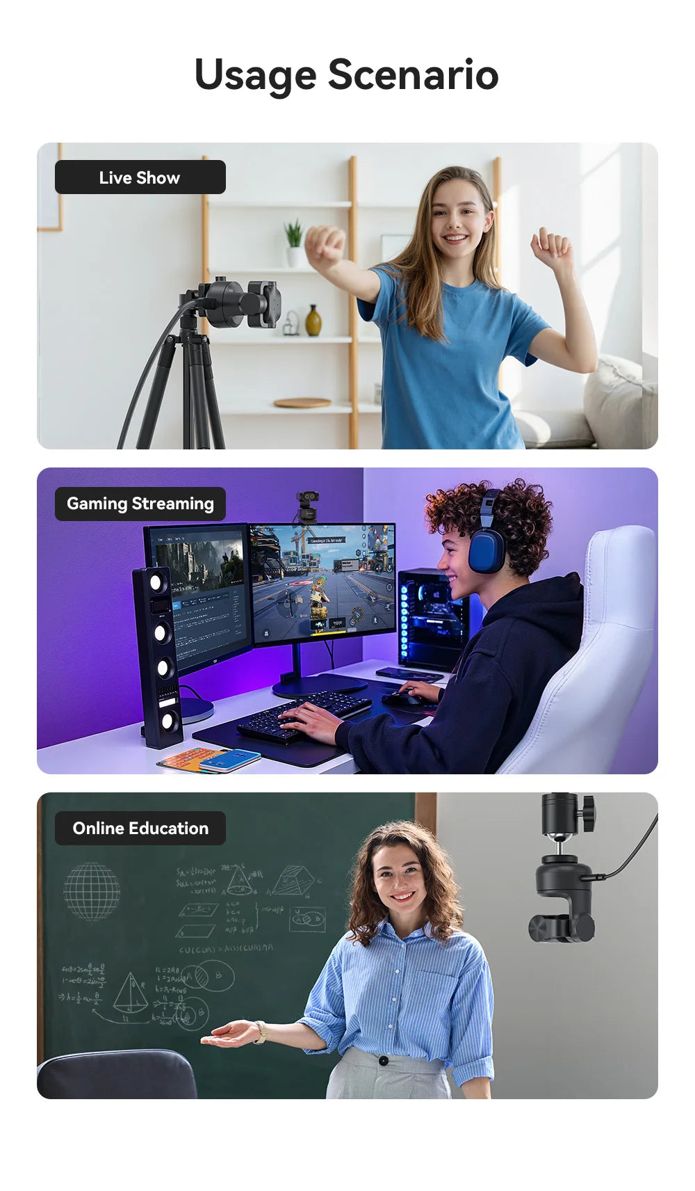 EMEET PIXY 4K Dual-Lense AI Tracking Streaming Webcam