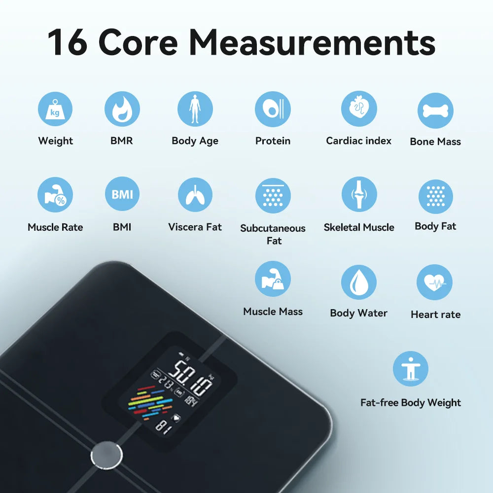 FITDAYS Bluetooth Smart Body Scales - Black