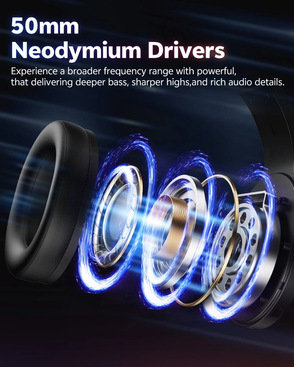 QCY Heroad V200 RGB Bluetooth Wireless Gaming Headphones