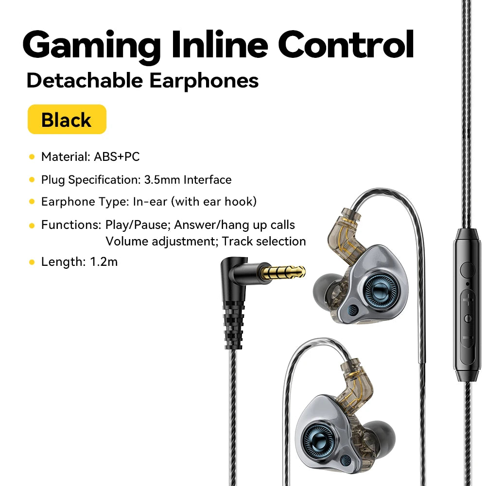 ESSAGER S25 3.5mm Detachable Wired Earphones