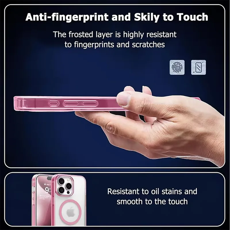 Transparent MagSafe Hybrid Matte Case for iPhone