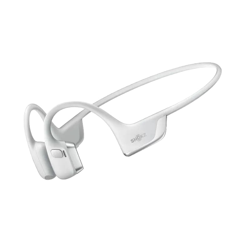 Shokz OpenRun Pro 2 Mini headphones on a white background with brand name.