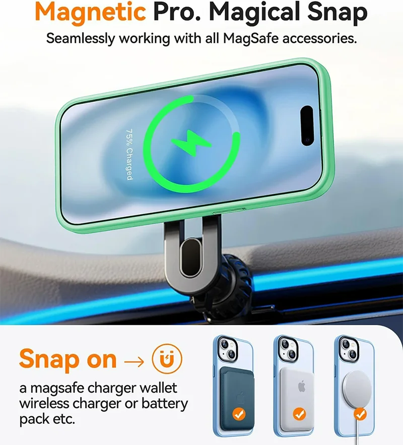 Translucent MagSafe Shockproof Hybrid Armor Case for iPhone
