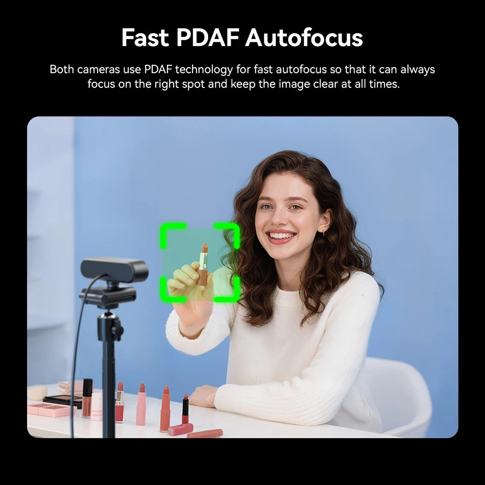 EMEET C60E 4K Dual Streaming Webcam with Tripod