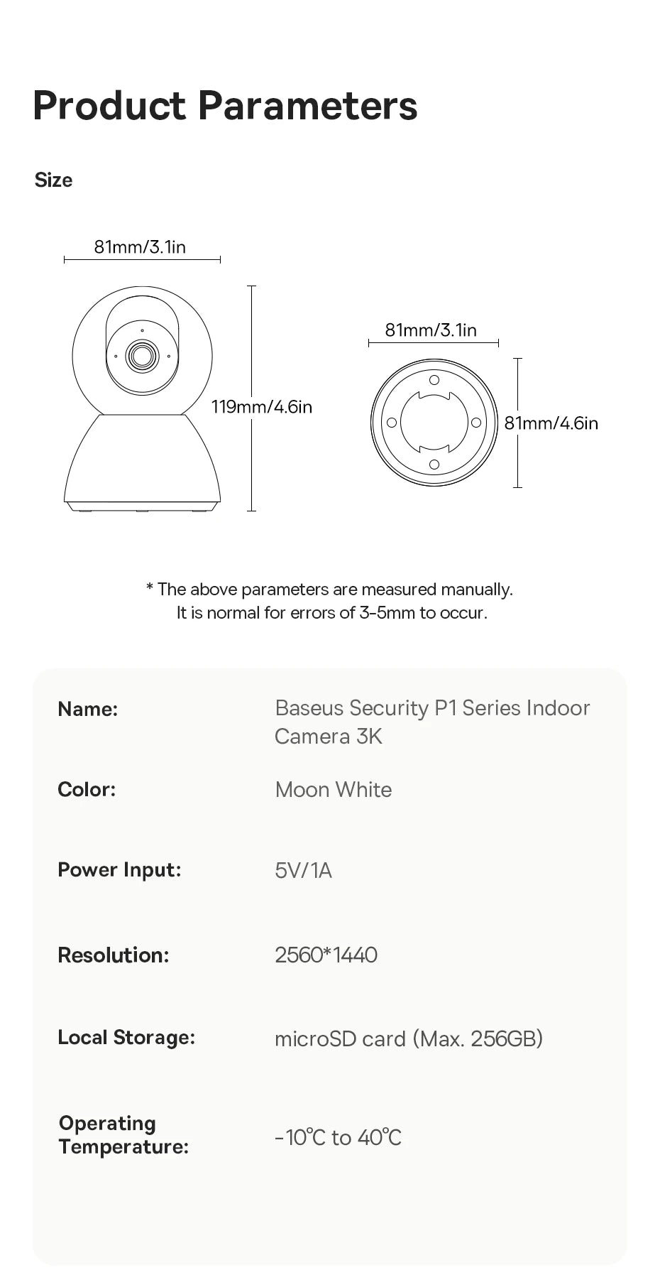 BASEUS P1 4MP Indoor Smart Home Security Camera