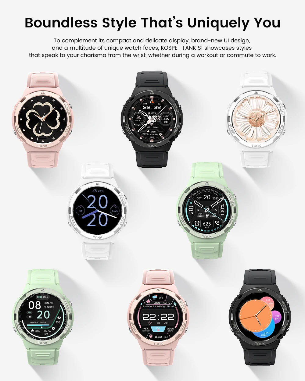 KOSPET Tank S1 1.30" AMOLED Smart Watch
