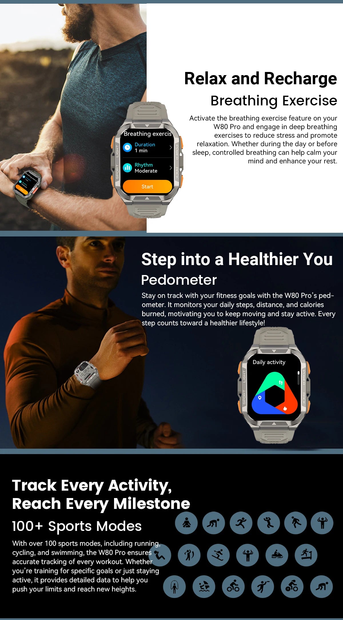 BLACKVIEW W80 Pro 1.91" GPS Smart Watch