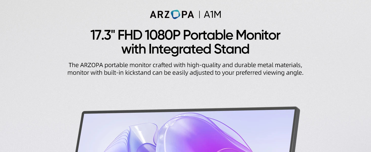 ARZOPA A1M Full HD 17.3" Portable Monitor with Integrated Stand