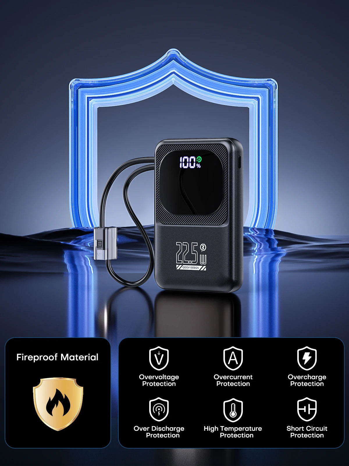 QOOVI Ultra-Thin 10000mah Portable Charger and Power Bank