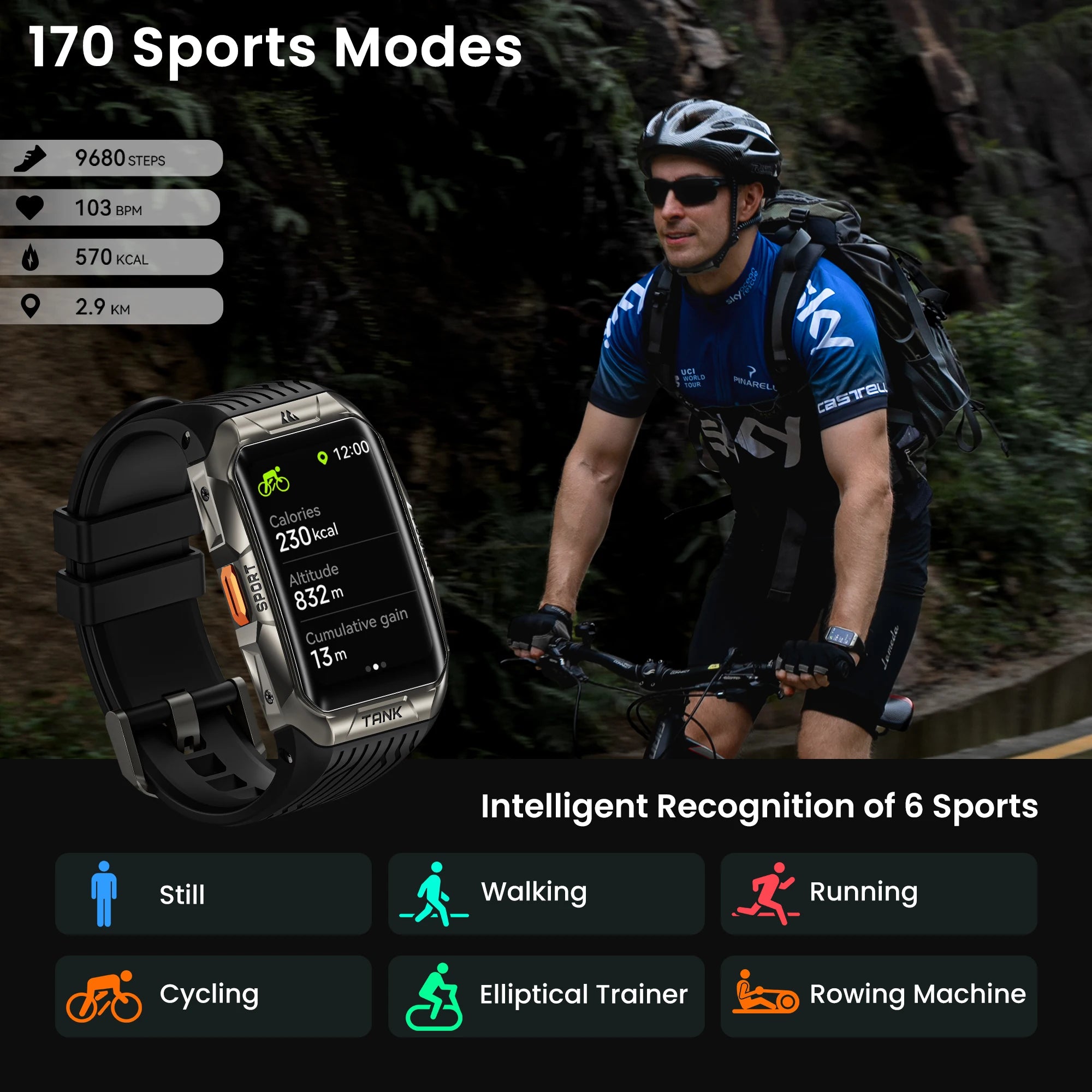 KOSPET Tank X2 1.64" AMOLED GPS Smart Watch