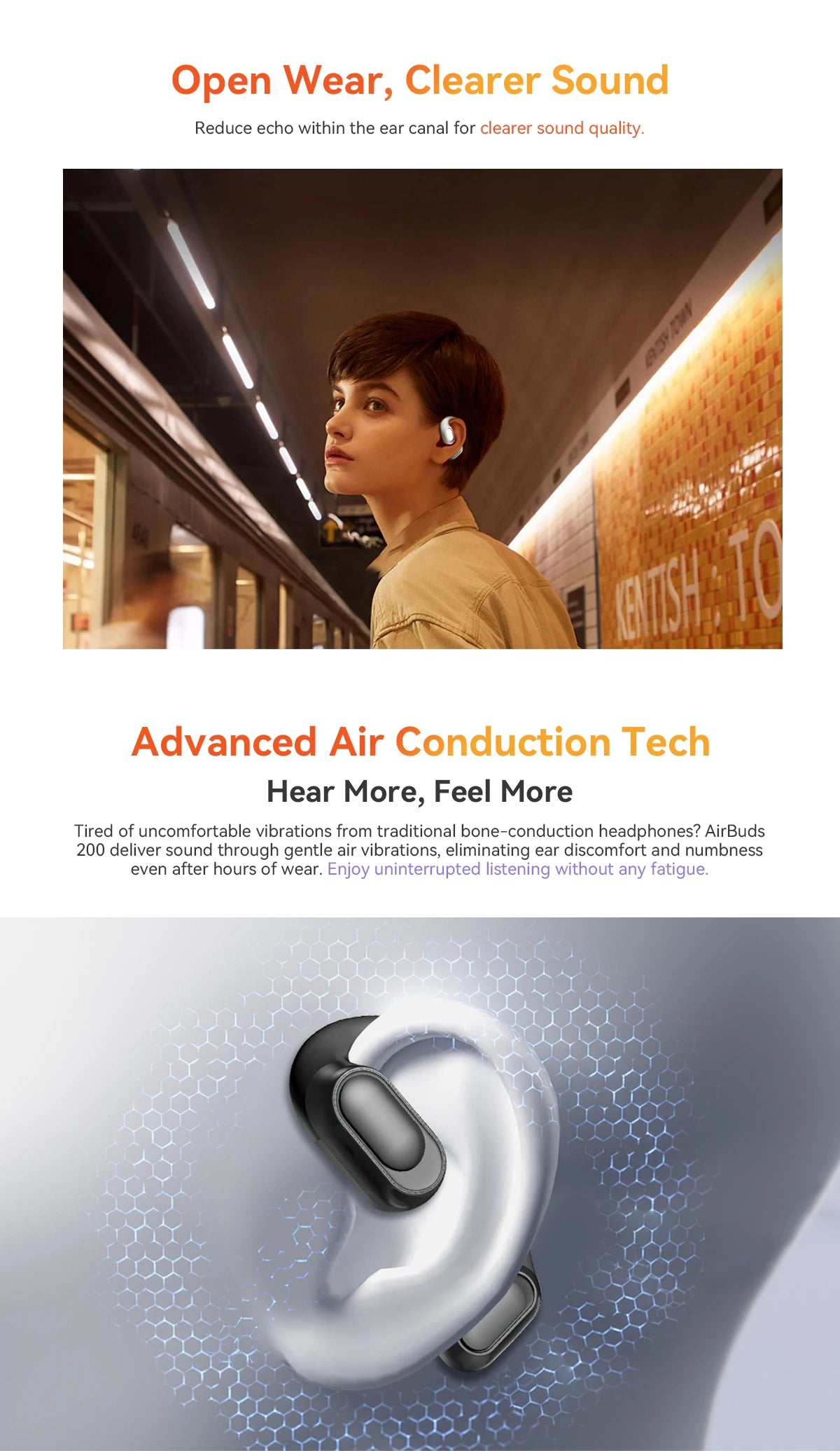 BLACKVIEW AirBuds 200 Bluetooth Wireless Open Ear Headphones