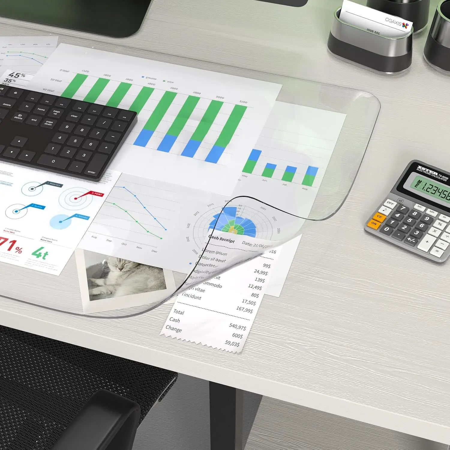 YSAGi Non-Slip PVC Clear Desk Mat