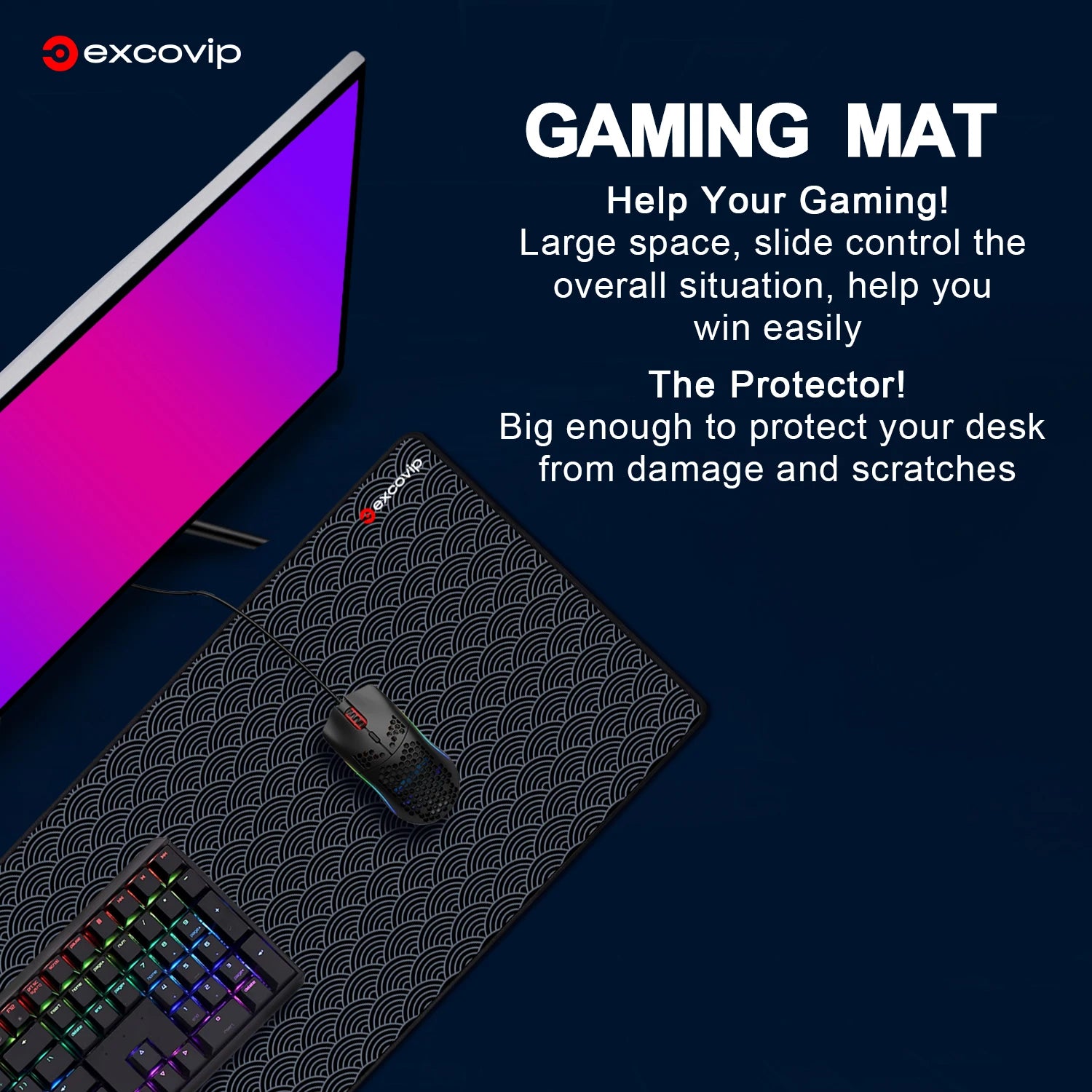 EXCO Non-Slip Cloud Design Desk Mat & Gaming Pad