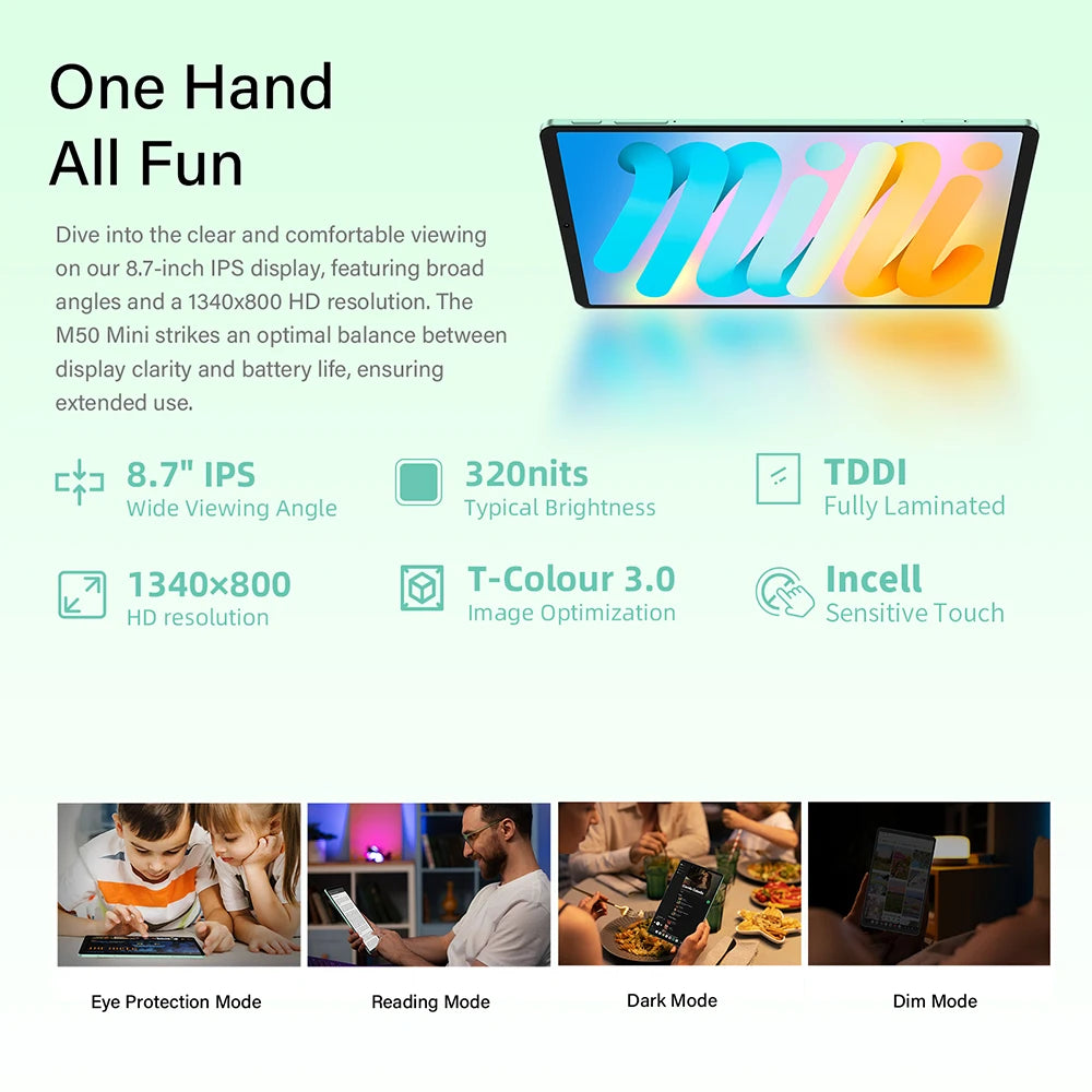 TECLAST M50 Mini 8.7" WiFi Android Tablet - 128GB, Green