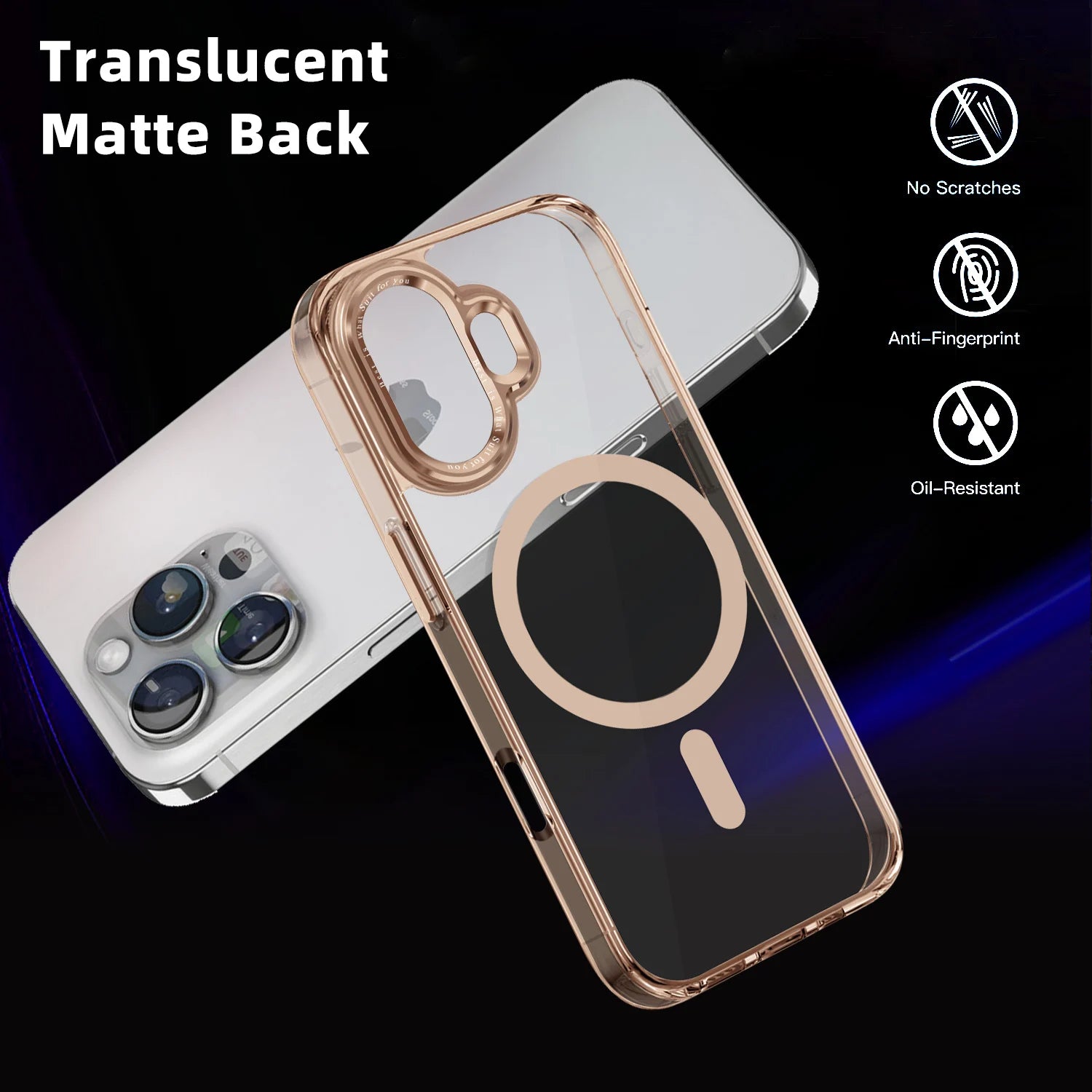 Translucent Magnetic Matte Case for Apple iPhone