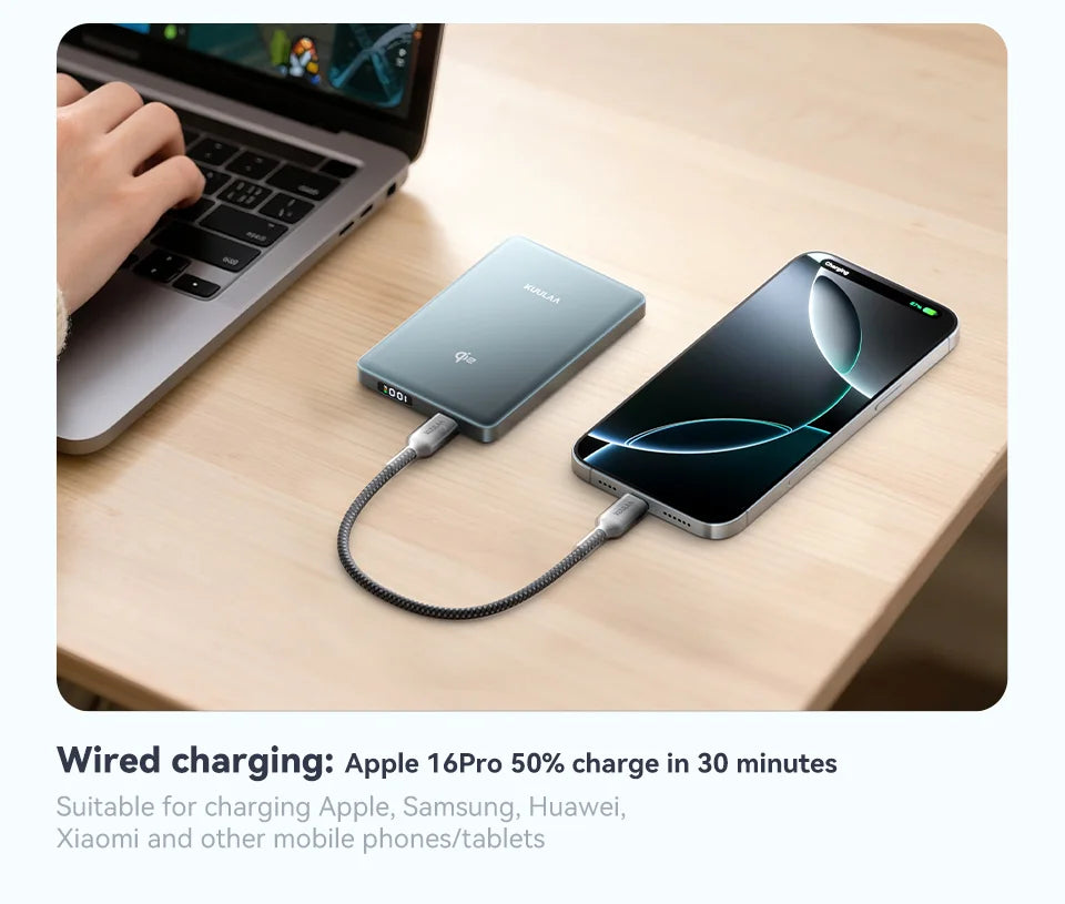KUULAA Qi2 15W 10000mAh Magnetic Portable Charger and Power Bank