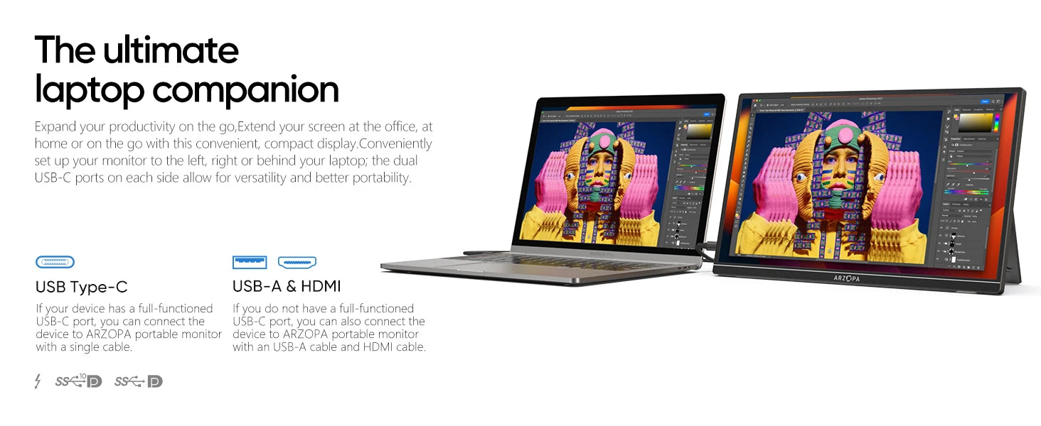 ARZOPA A1S Full HD 14.0" Portable Monitor with Integrated Stand