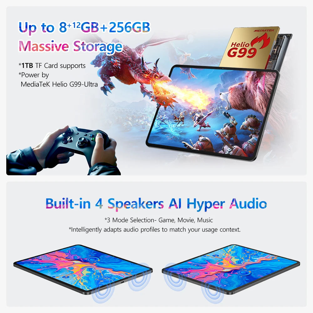 TECLAST ArtPad Pro 12.7" UHD Display Android Tablet - 256GB, Grey
