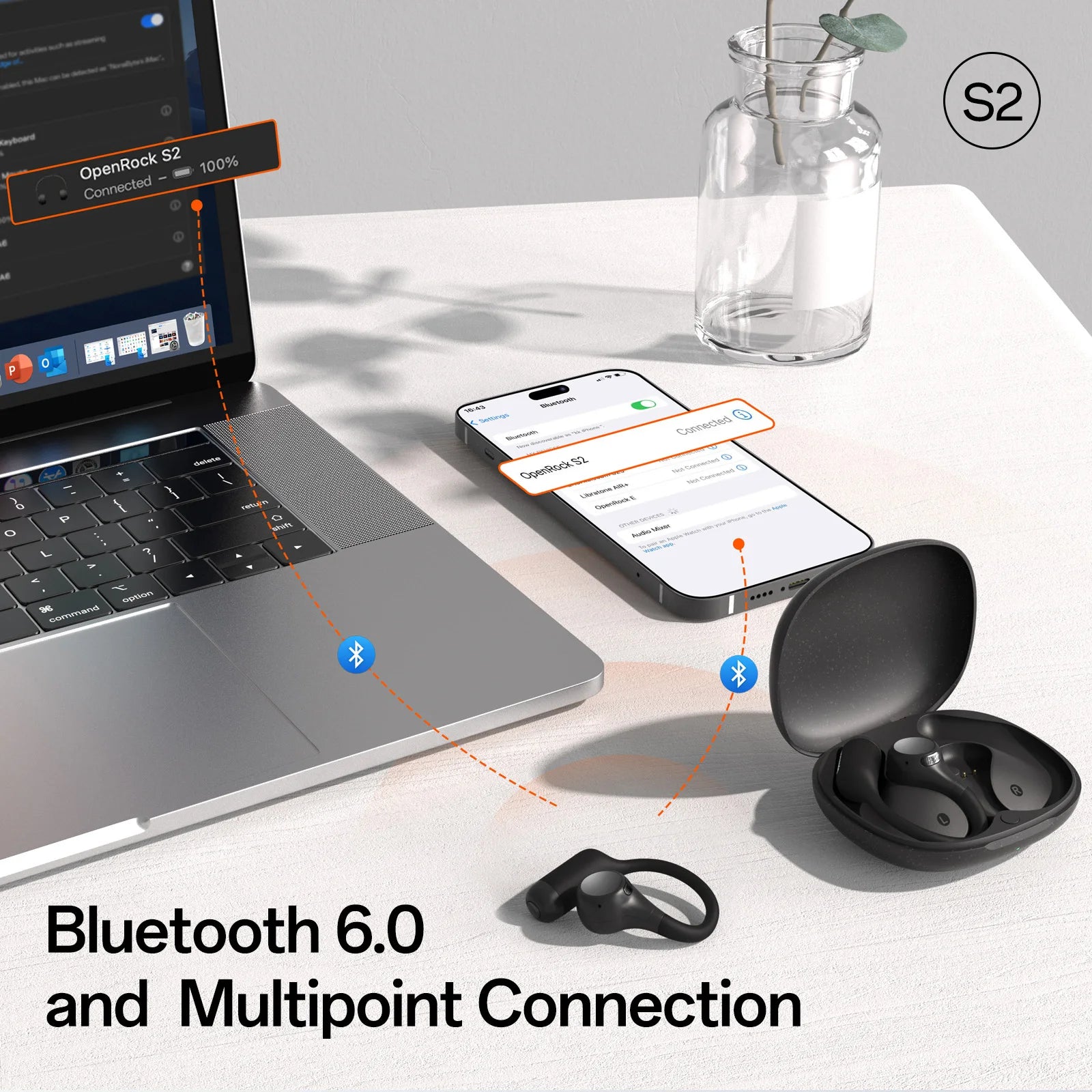 ONEODIO OpenRock S2 Bluetooth Wireless Open Ear Headphones