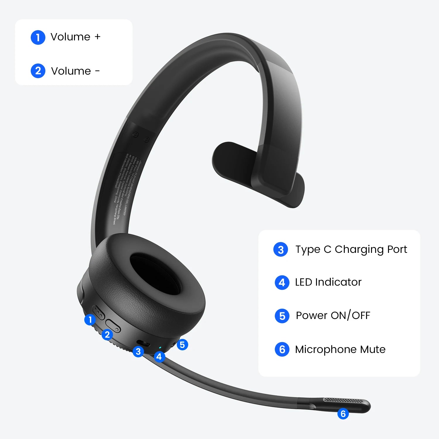 EKSA H3 Bluetooth Wireless Office Headset