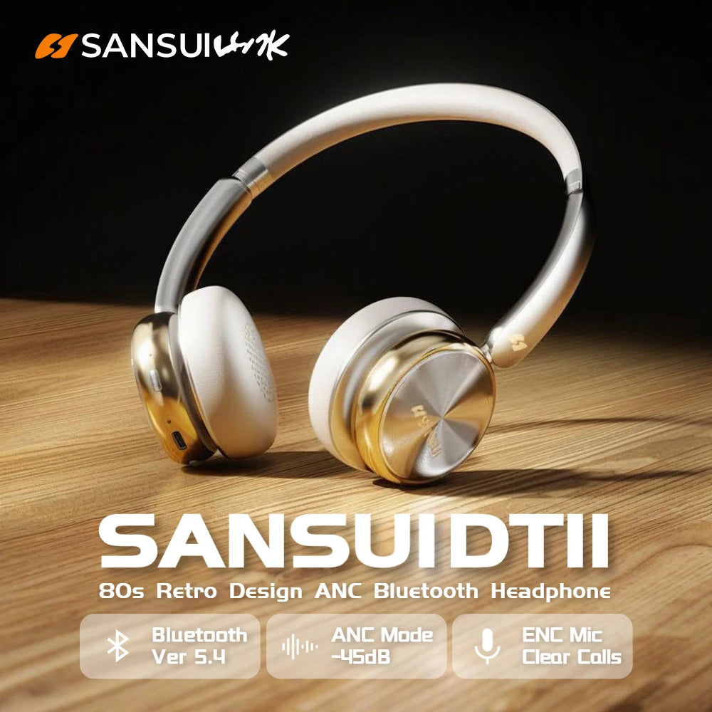 SANSUI DT11 ANC Retro Bluetooth Wireless Headphones