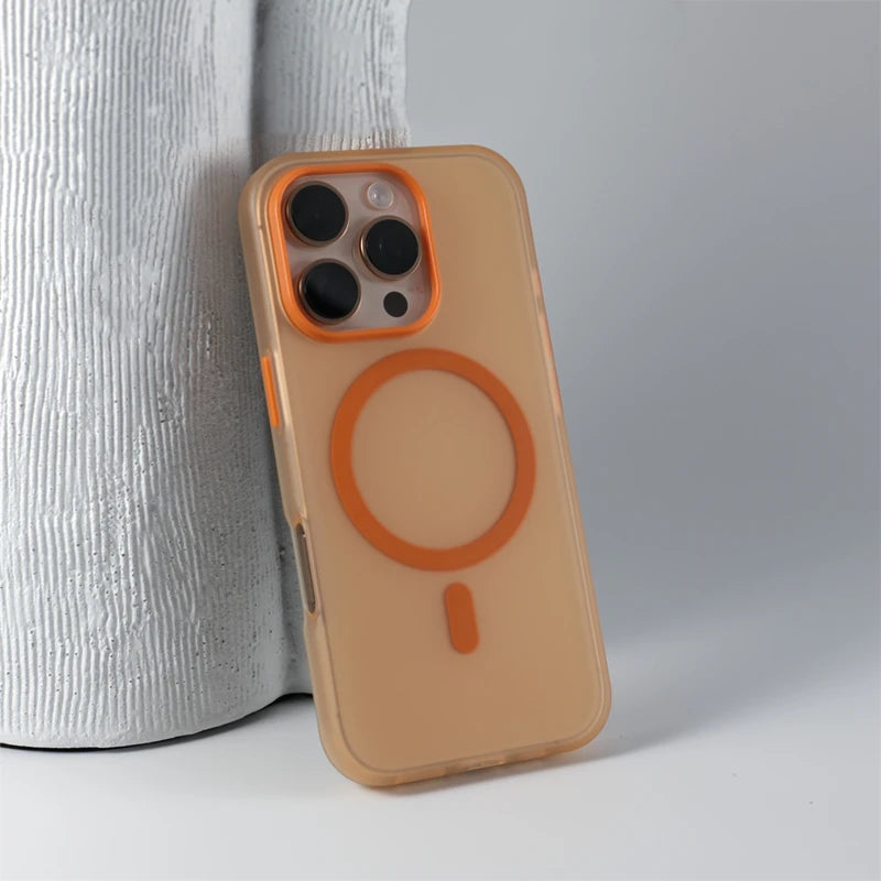 Frosted Translucent Magnetic Matte Case for iPhone