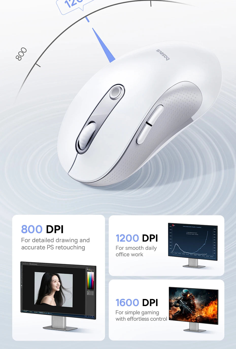 BASEUS F02 Ergonomic Bluetooth Wireless Mouse