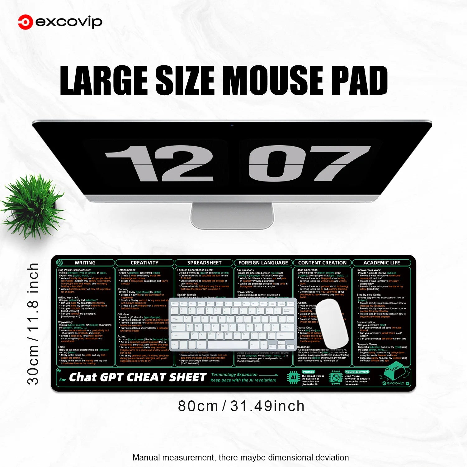 EXCO Non-Slip ChatGPT Desk Mat & Gaming Pad