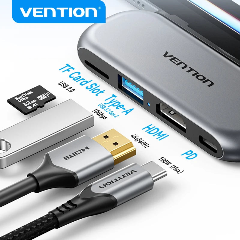 VENTION 4in1 Type-C Multiport Adapter and Docking Station