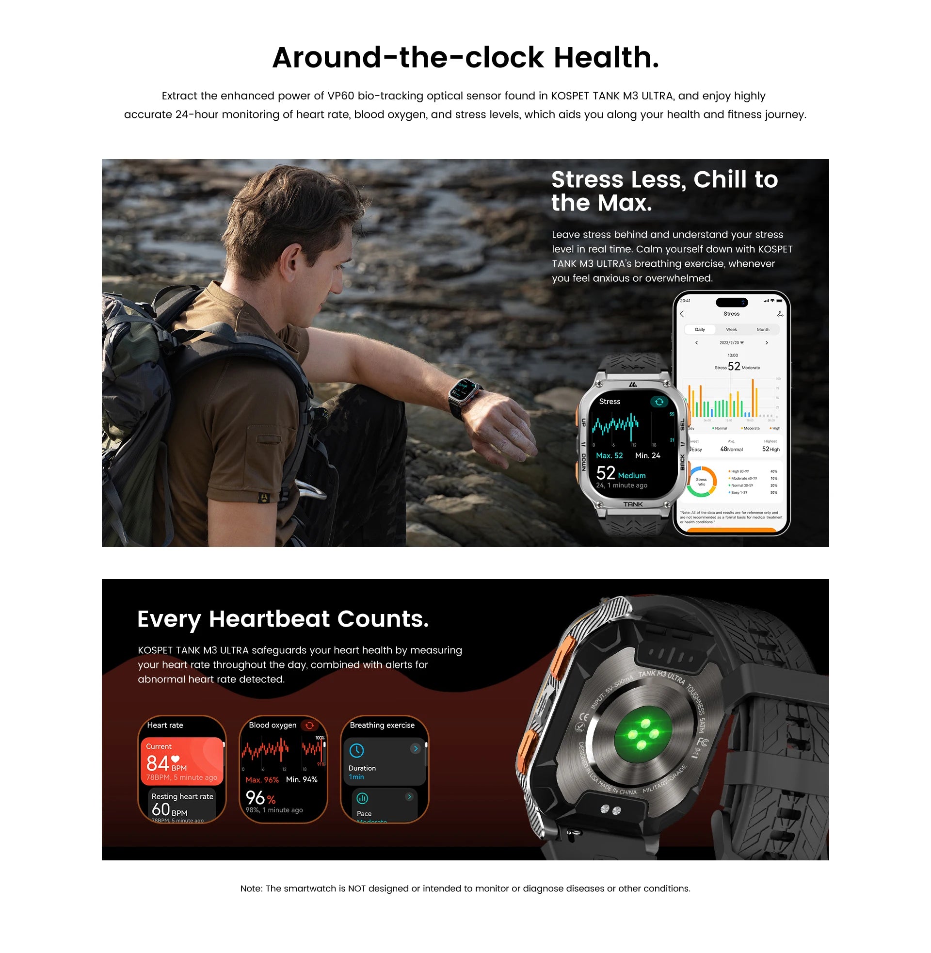 KOSPET Tank M3 Ultra 1.96" AMOLED GPS Smart Watch