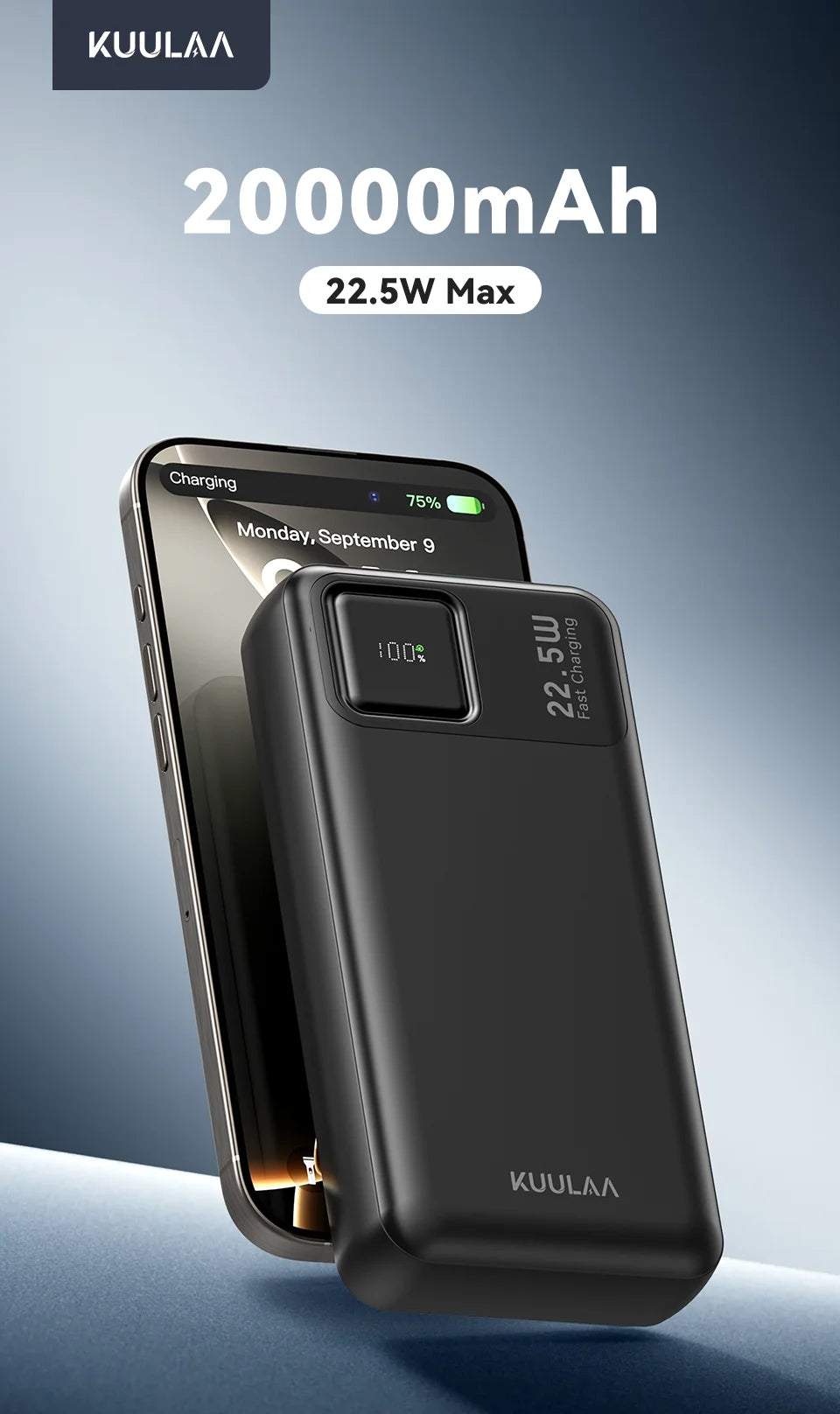 KUULAA 22.5W 20000mAh Fast Charging Portable Charger and Power Bank