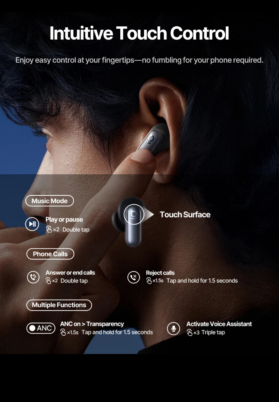 BASEUS Inspire XP1 Active Noise Cancelling Bluetooth Wireless Earbuds