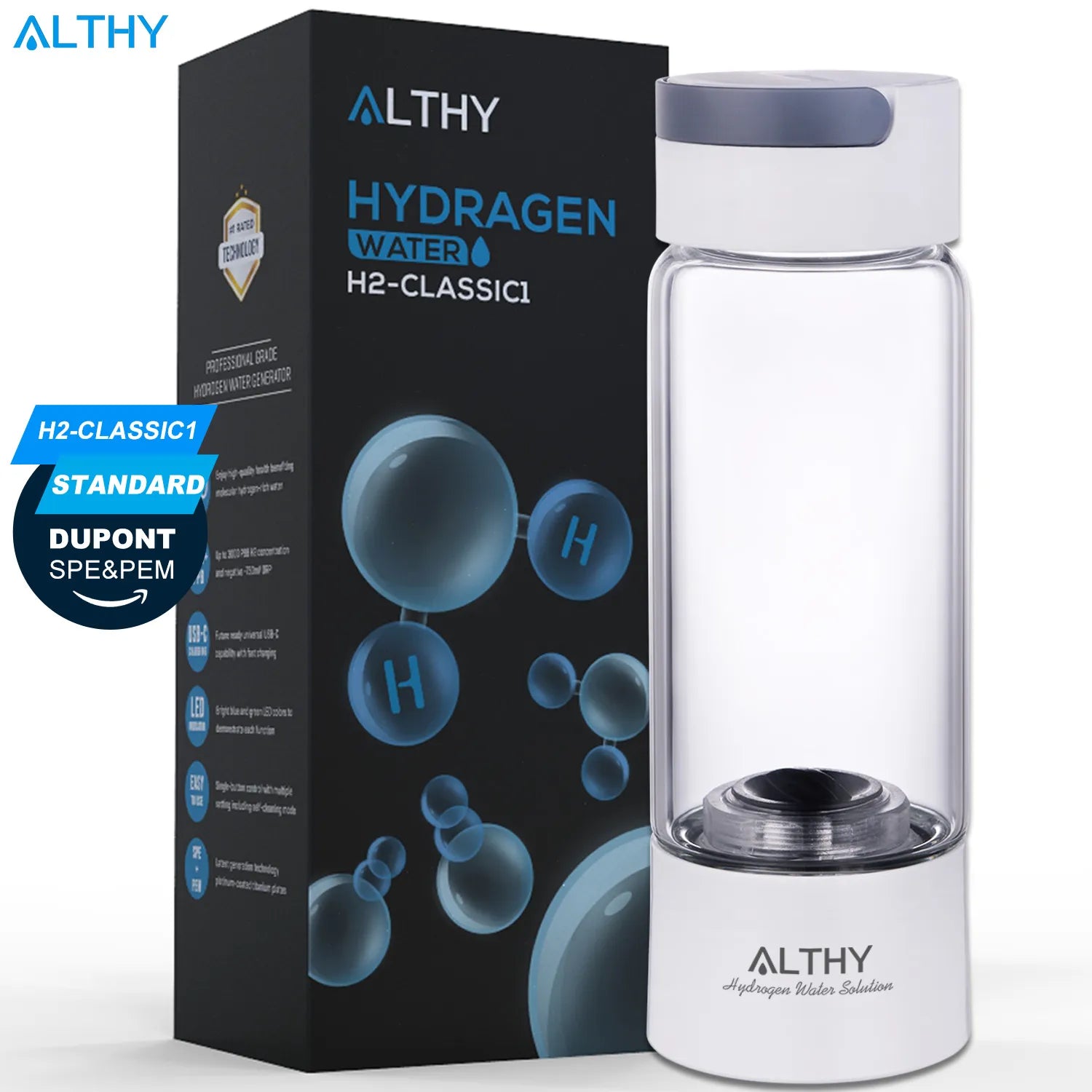 ALTHY H2 Classic Hydrogen Water Generator Bottle