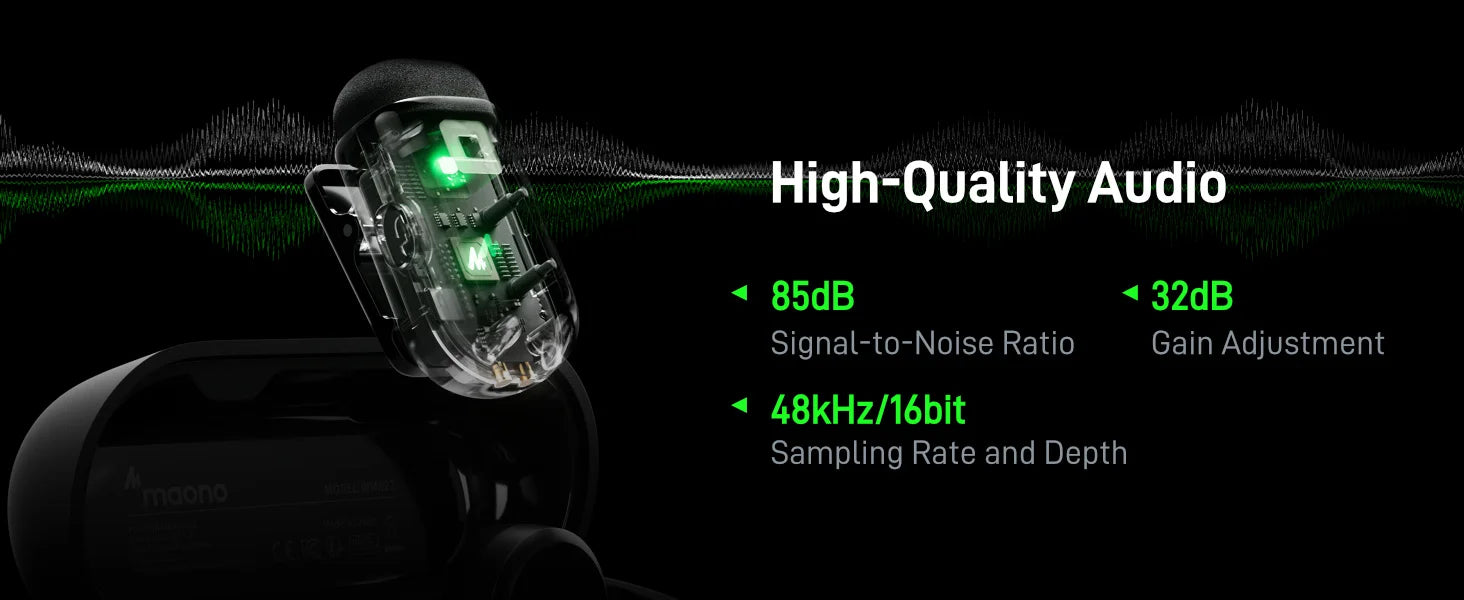 MAONO Wave T1 Mini Wireless Microphone with AI Voice Changer