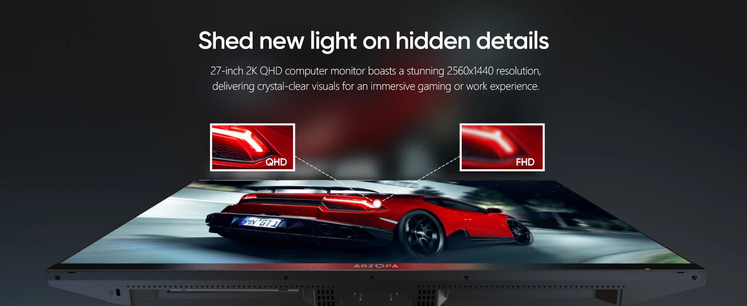 ARZOPA 27" 180Hz 2K QHD Gaming Monitor - Black