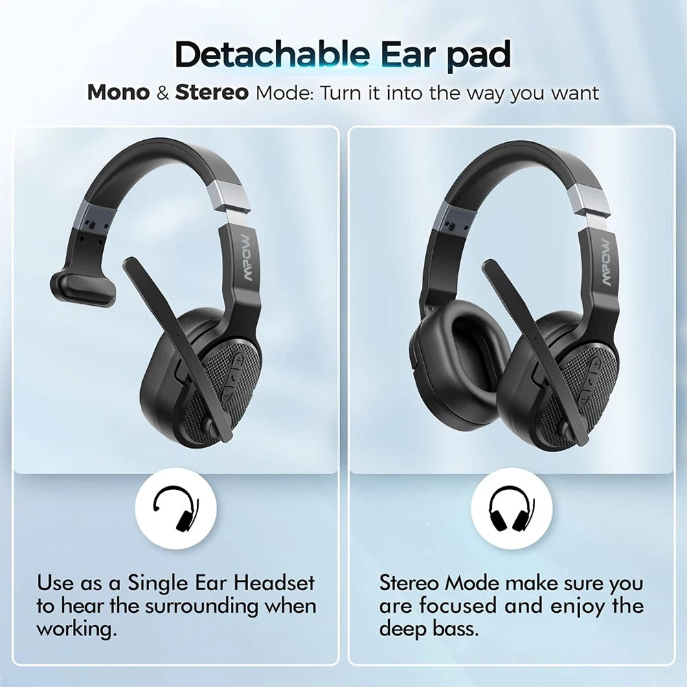 MPOW E65 2in1 Bluetooth Wireless Office Headset
