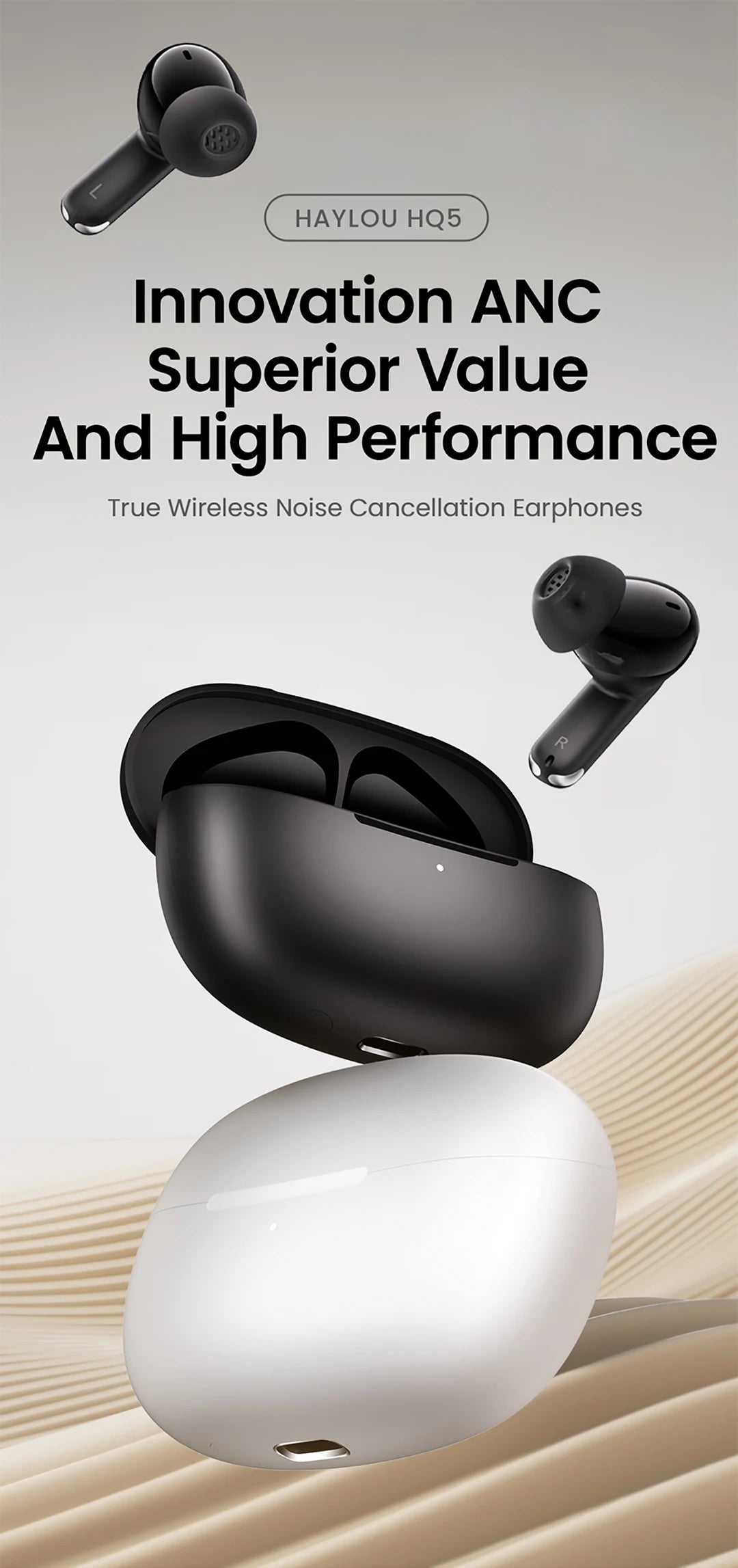 HAYLOU HQ5 ANC Bluetooth Wireless Earphones