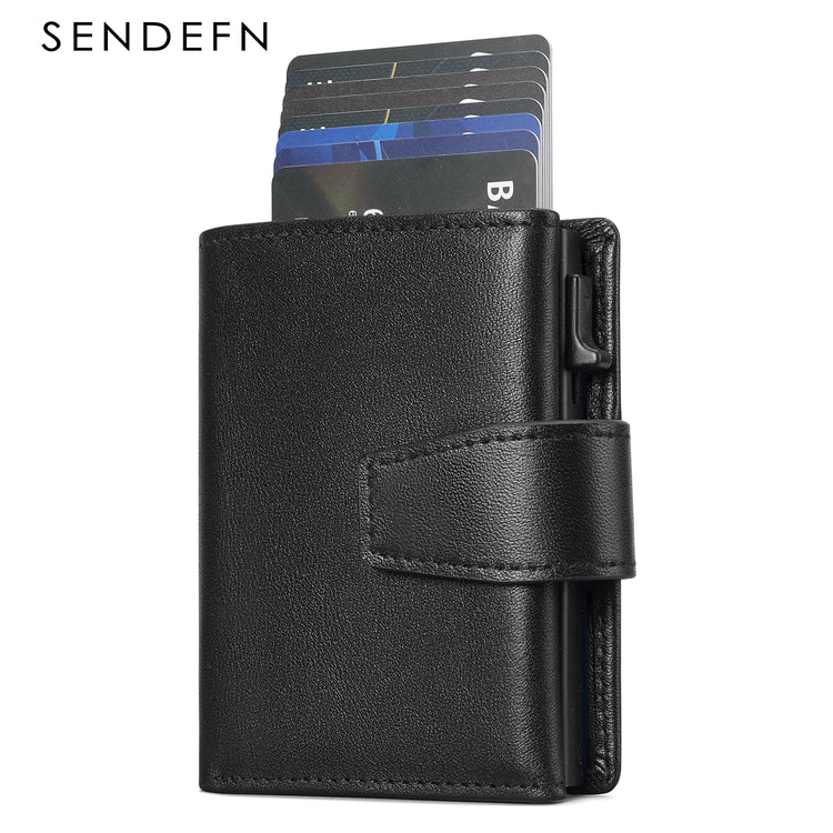 Leather Smart Wallet with RFID Blocking
