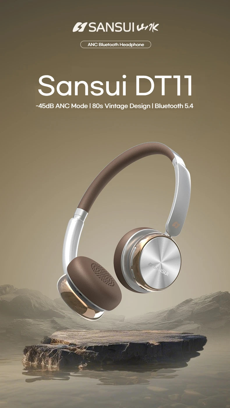 SANSUI DT11 ANC Retro Bluetooth Wireless Headphones