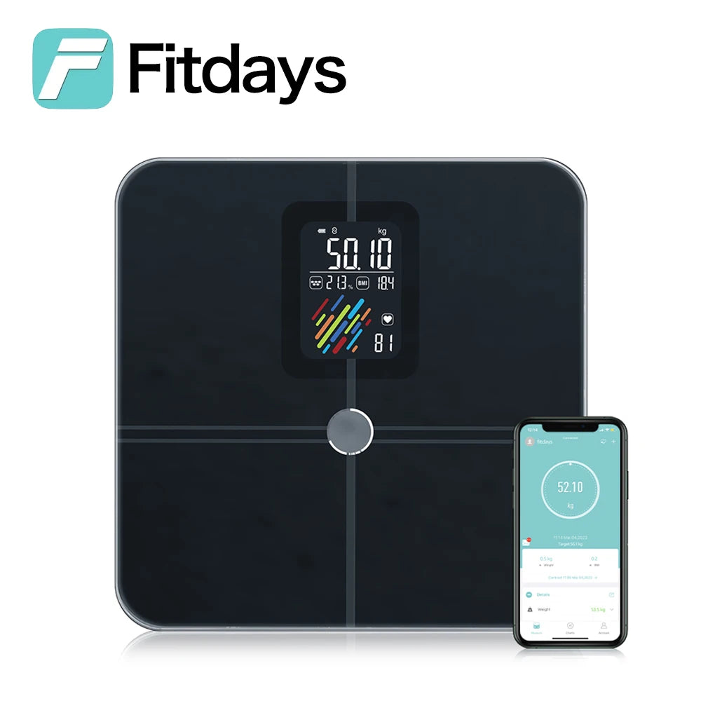 FITDAYS Bluetooth Smart Body Scales - Black