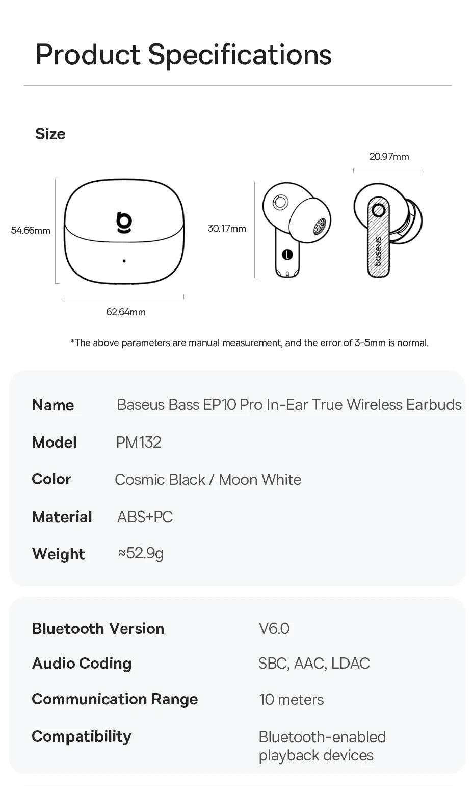 BASEUS Bass EP10 Pro ANC Bluetooth Wireless Earphones