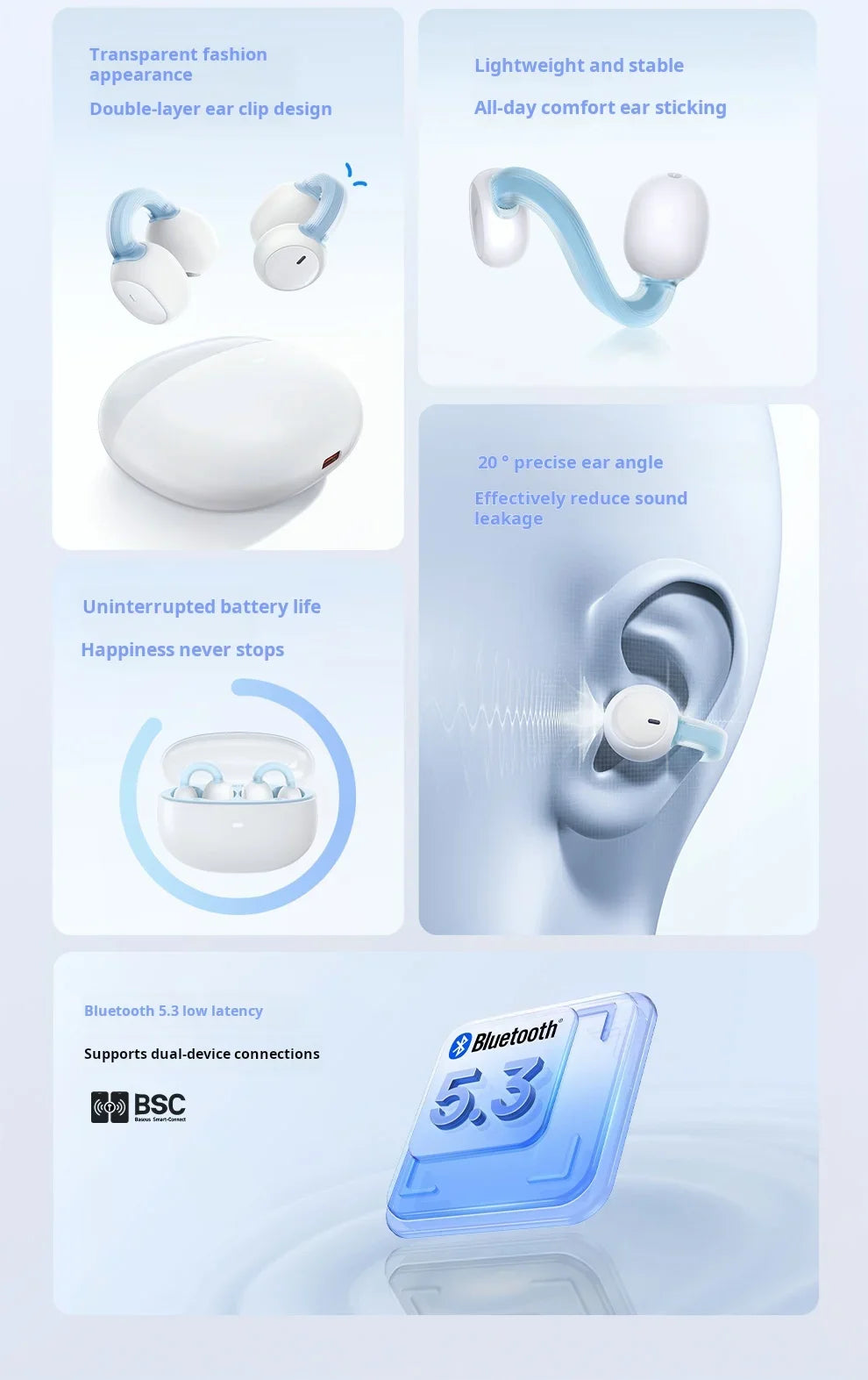 BASEUS AirGo 1 Ring Bluetooth Wireless Open-Ear Earphones