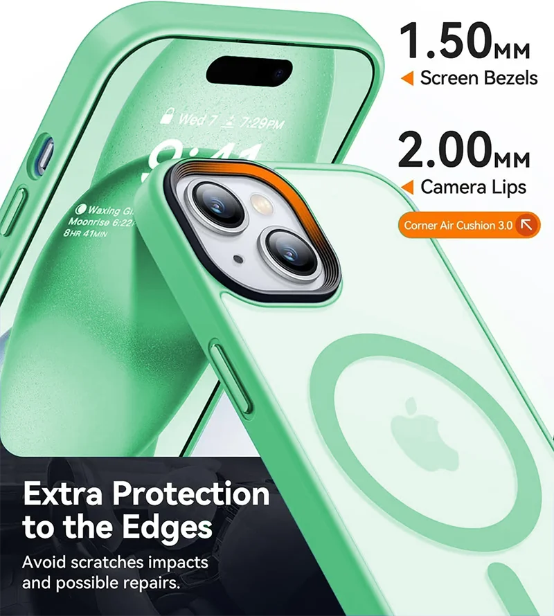 Translucent MagSafe Shockproof Hybrid Armor Case for iPhone