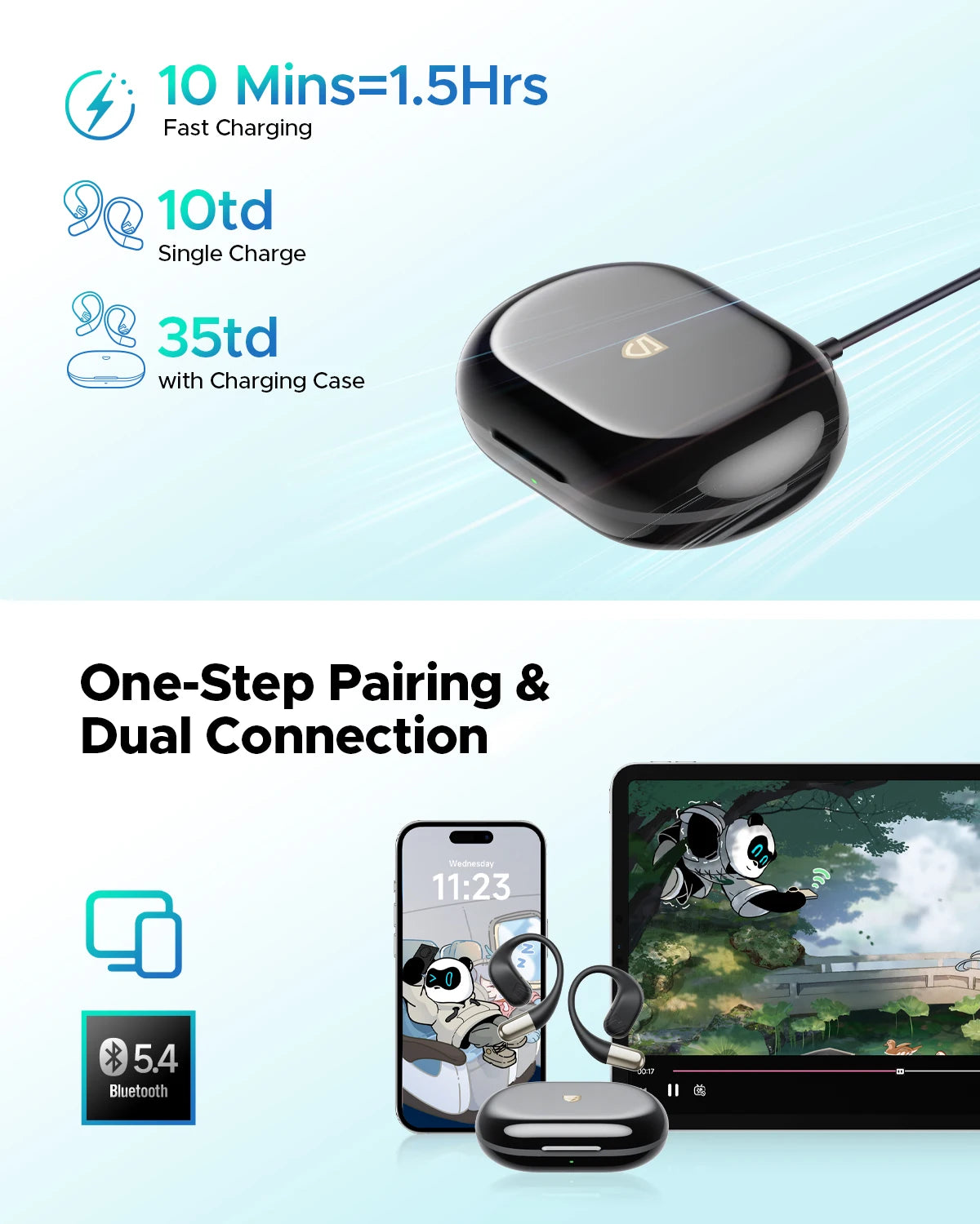 SOUNDPEATS Chasers Bluetooth Wireless Open-Ear Earphones