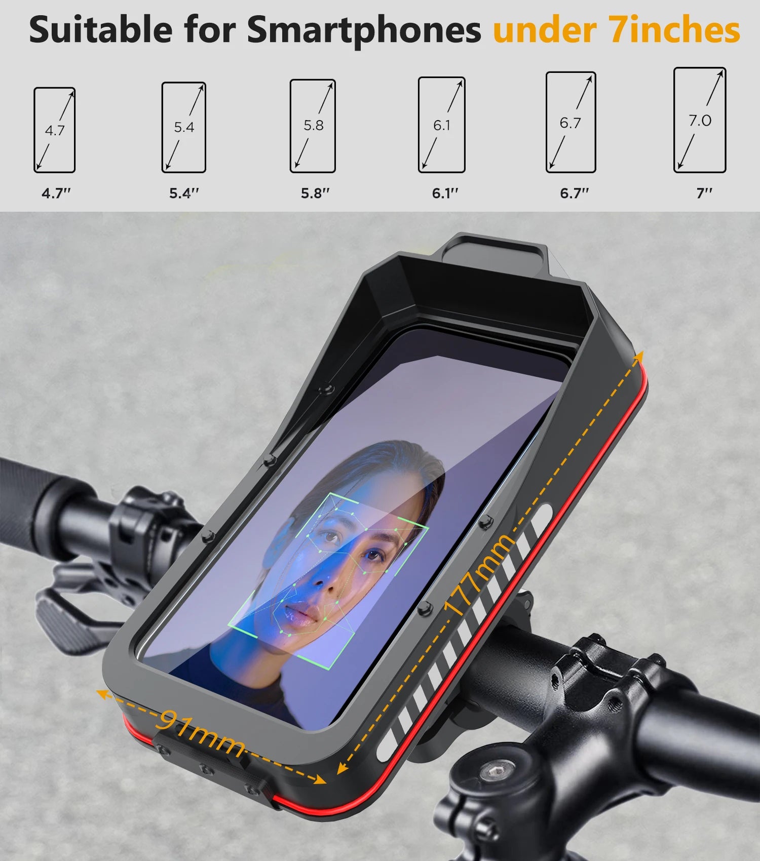 UNTOOM Universal Waterproof Quick Lock Bike Phone Holder