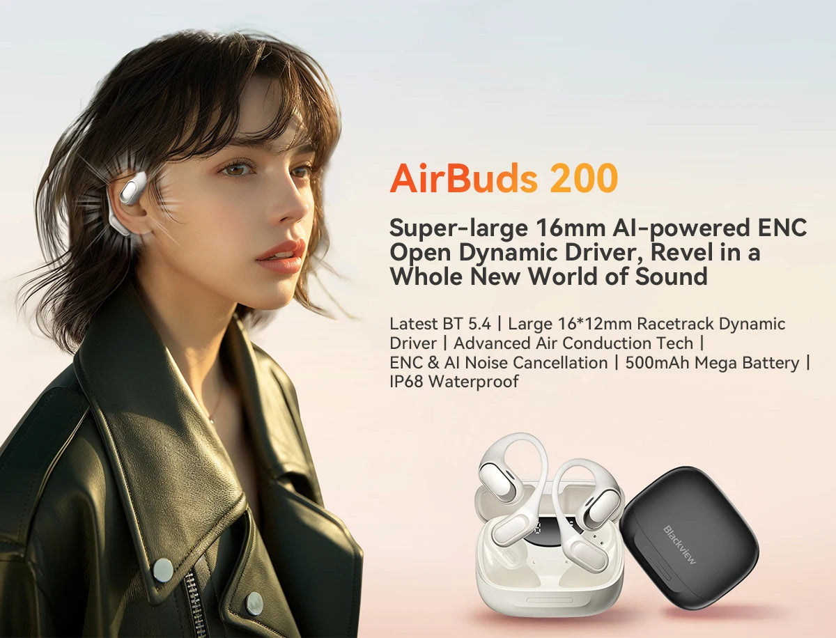 BLACKVIEW AirBuds 200 Bluetooth Wireless Open Ear Headphones