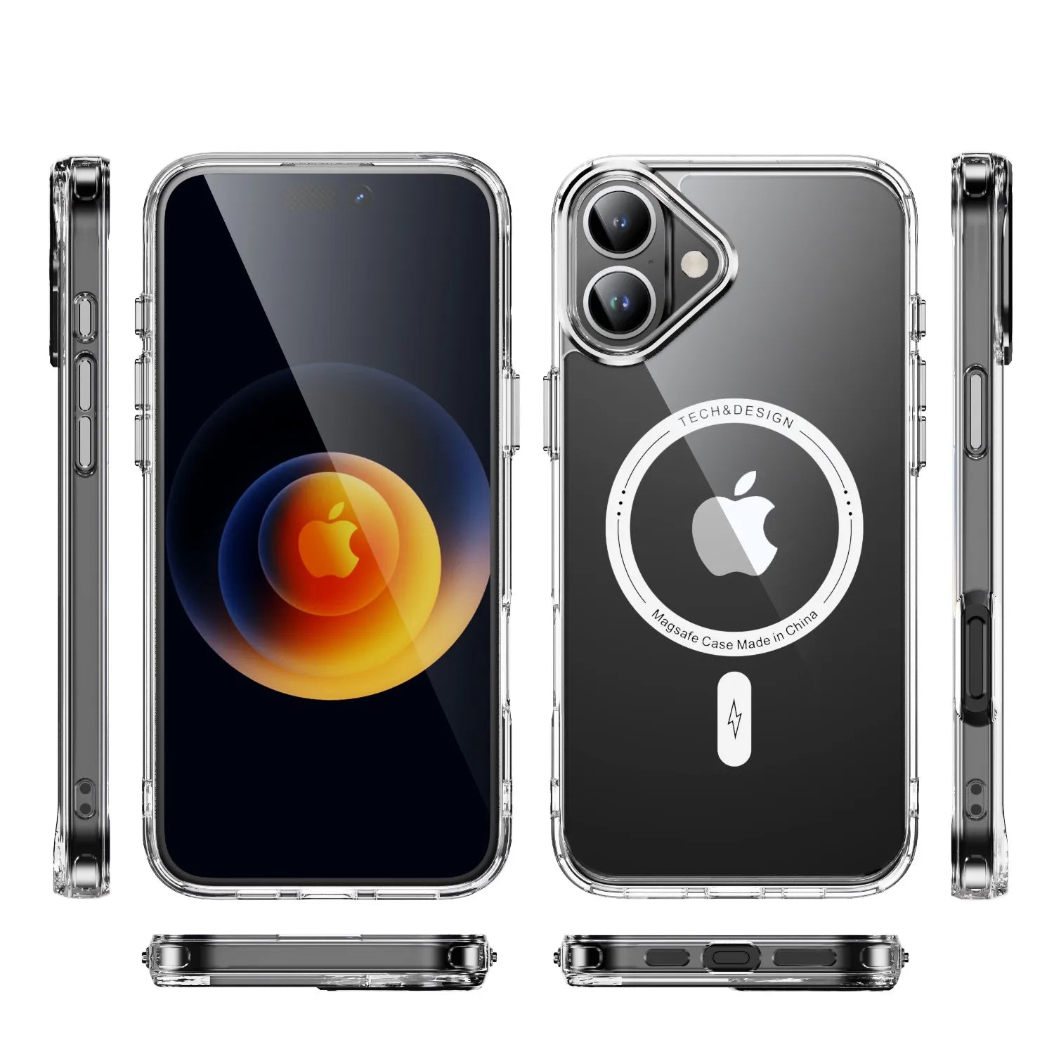 Ultra Thin Transparent MagSafe Shockproof Case for Apple iPhone
